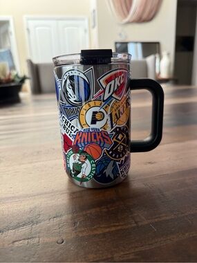 NBA Team Logo Travel Mug - Black Handle 18oz